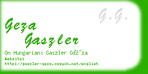 geza gaszler business card